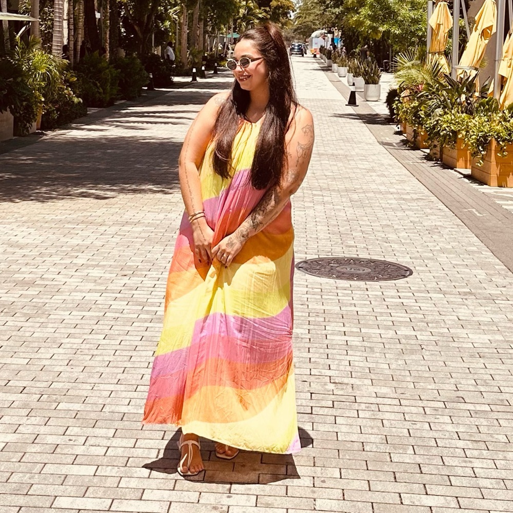 Colorful Striped Maxi Dress
